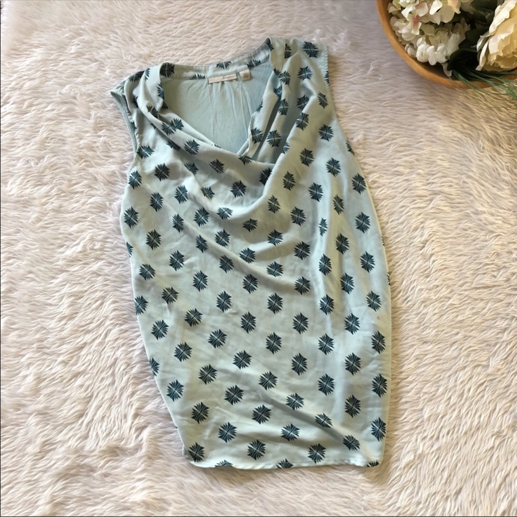 Halogen Blue Patterned Top